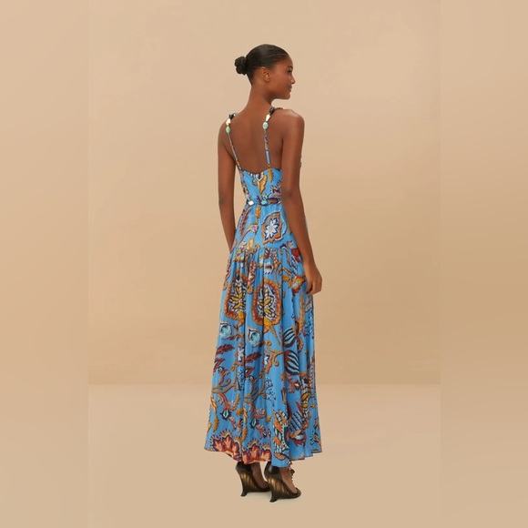 FARM Rio Blue Sunset Tapestry Sleeveless Midi Dress - Picture 3 of 4